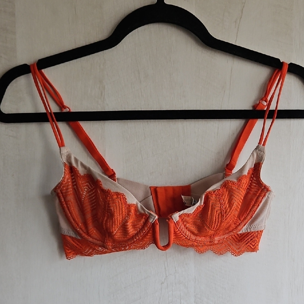 Free People Orange Lace Bralette